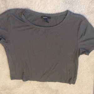 Army green crop top 👚